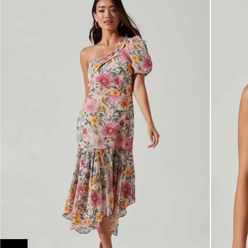 Astr the Label One Shoulder Santorini Midi Dress